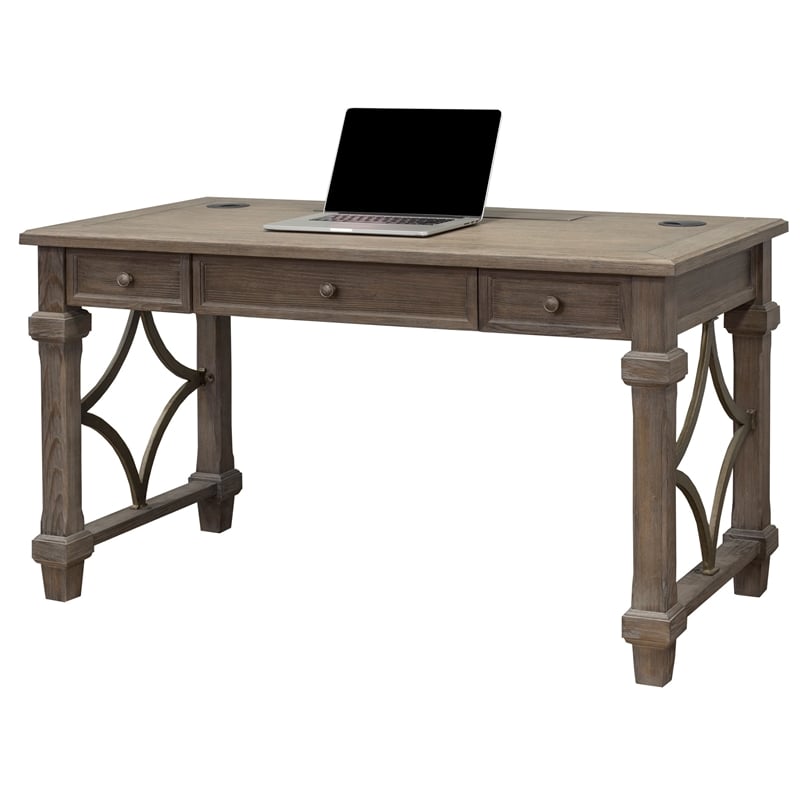 Pemberly Row Wood Writing Desk Writing Table Office Desk Gray