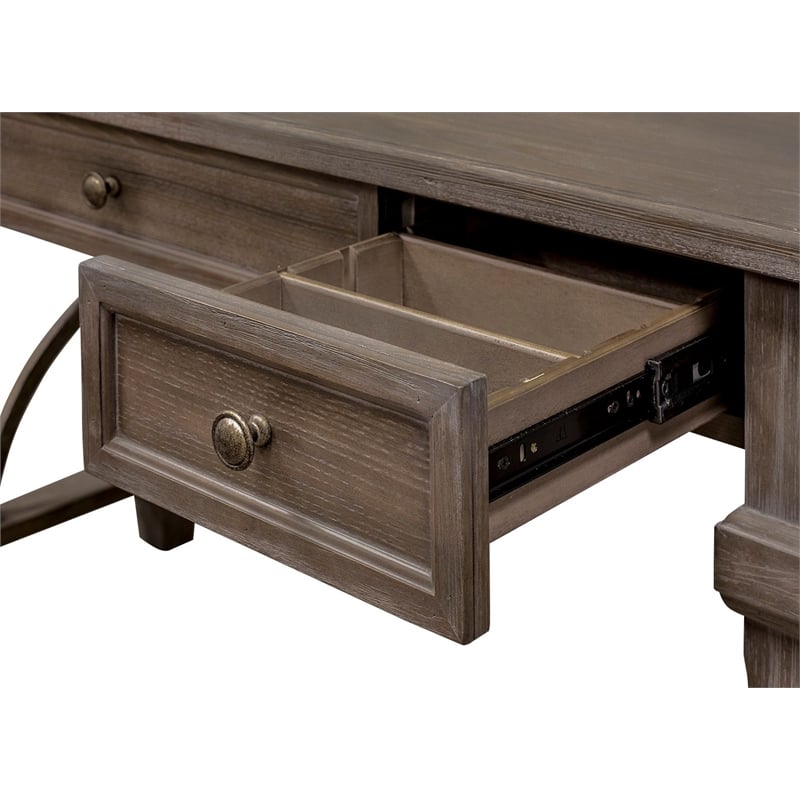 Pemberly Row Wood Writing Desk Writing Table Office Desk Gray