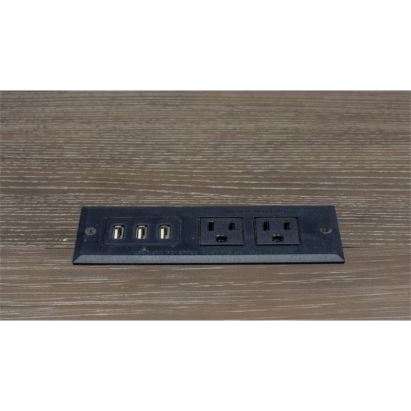 Pemberly Row Wood Open L-Desk & Return Writing Table Office Desk Gray