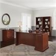 Pemberly Row L Shaped Desk 4 Pc. Set in Harvest Cherry - Engineered Wood