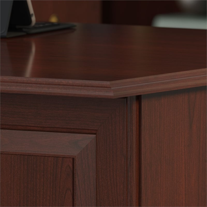 Pemberly Row L Shaped Desk 4 Pc. Set in Harvest Cherry - Engineered Wood