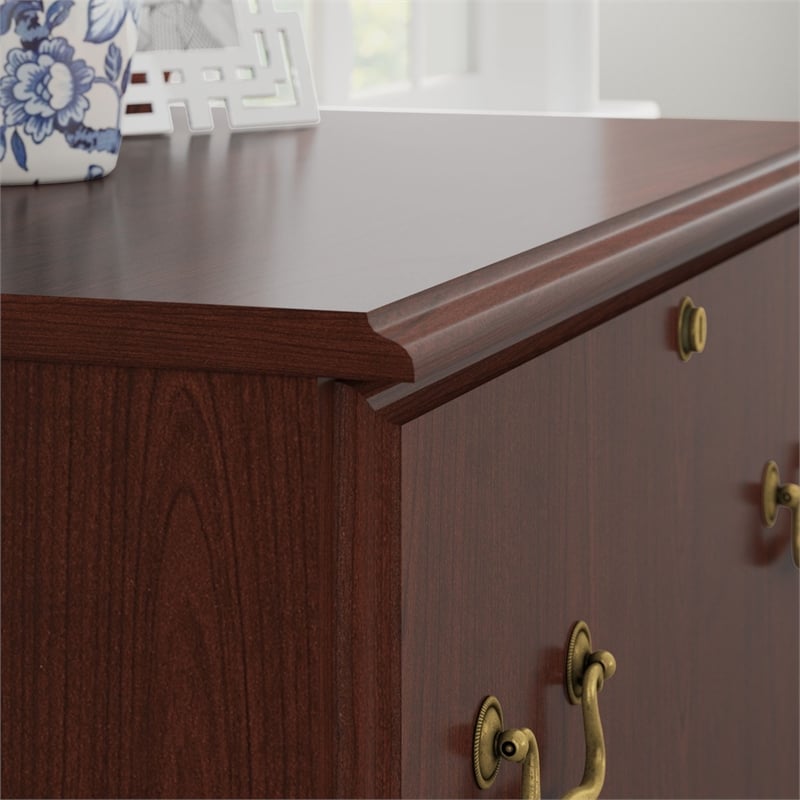 Pemberly Row L Shaped Desk 4 Pc. Set in Harvest Cherry - Engineered Wood