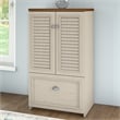 Pemberly Row Storage Cabinet with File Drawer in Antique White - Engineered Wood