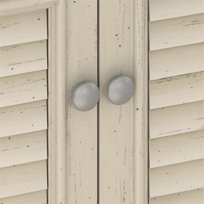 Pemberly Row Storage Cabinet with File Drawer in Antique White - Engineered Wood