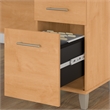 Pemberly Row 60W L Shaped with Hutch and File Cabinet in Maple Cross