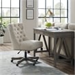 Pemberly Row Contemporary Wood Upholstered Office Chair in Natural Beige