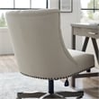 Pemberly Row Contemporary Wood Upholstered Office Chair in Natural Beige