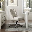 Pemberly Row Contemporary Wood Upholstered Office Chair in Natural Beige