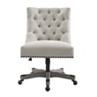 Pemberly Row Contemporary Wood Upholstered Office Chair in Natural Beige