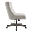Pemberly Row Contemporary Wood Upholstered Office Chair in Natural Beige