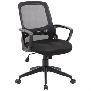 Pemberly Row Modern / Contemporary Mesh Swivel Office Chair in Black