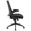 Pemberly Row Contemporary Mesh Swivel Flip Arm Office Chair in Black