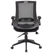 Pemberly Row Contemporary Mesh Swivel Flip Arm Office Chair in Black
