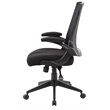 Pemberly Row Contemporary Mesh Swivel Flip Arm Office Chair in Black