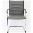 Pemberly Row Contemporary Faux Leather Office Chair in Gray (Set of 2)