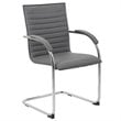 Pemberly Row Contemporary Faux Leather Office Chair in Gray (Set of 2)