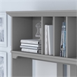 Pemberly Row Contemporary 60W L Shaped Desk with Hutch in Cape Cod Gray