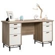 Pemberly Row Contemporary Executive Desk in Sky Oak and White