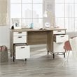 Pemberly Row Contemporary Executive Desk in Sky Oak and White