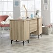 Pemberly Row Contemporary Executive Desk in Sky Oak and White