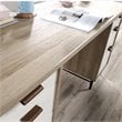 Pemberly Row Contemporary Executive Desk in Sky Oak and White