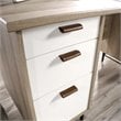 Pemberly Row Contemporary Executive Desk in Sky Oak and White