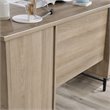 Pemberly Row Contemporary Executive Desk in Sky Oak and White