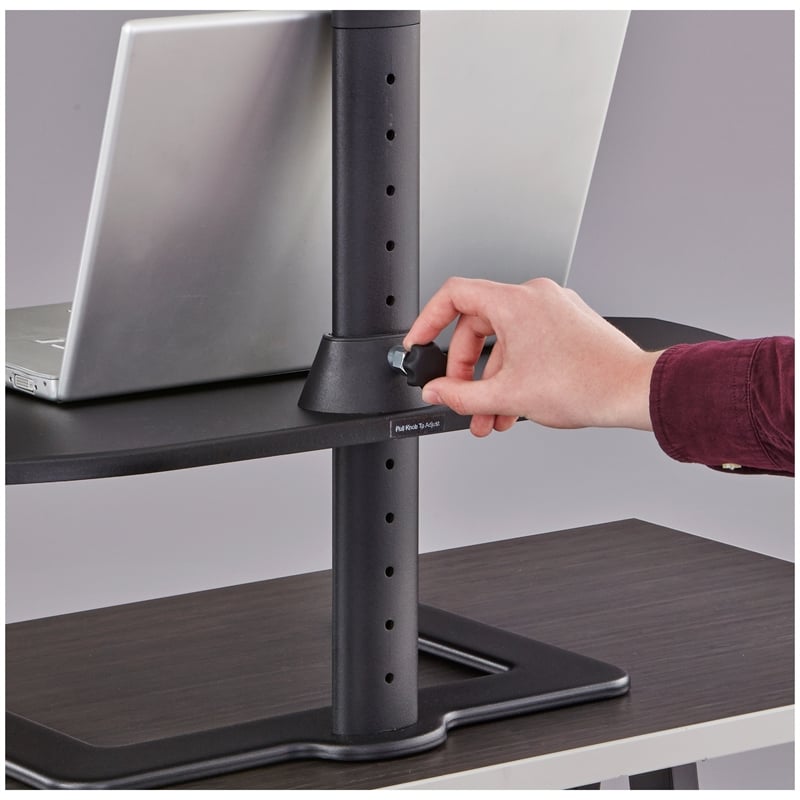 Pemberly Row Contemporary Height Adjustable Laptop Stand 2180 Black