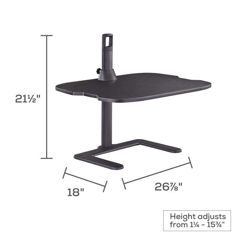 Pemberly Row Contemporary Height Adjustable Laptop Stand 2180 Black