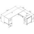 Pemberly Row Contemporary 72W 3 Position Sit to Stand L Desk in Ash Gray