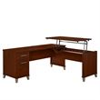 Pemberly Row 72W 3 Position Sit to Stand L Desk in Hansen Cherry