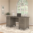 Pemberly Row Contemporary 60W Office Desk in Ash Gray - Engineered Wood