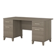 Pemberly Row Contemporary 60W Office Desk in Ash Gray - Engineered Wood