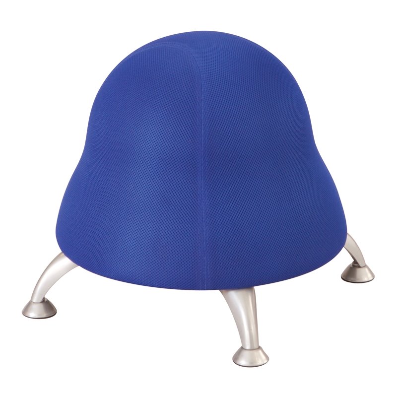 Pemberly Row Low Profile Vinyl Upholstered Ball Chair in Blue