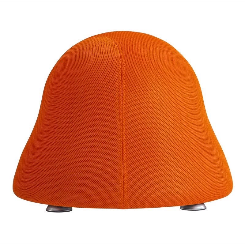 Pemberly Row Low Profile Vinyl Upholstered Ball Chair in Orange