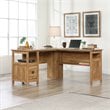 Pemberly Row Engineered Wood L-Shaped Desk in Sindoori Mango/Natural