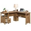 Pemberly Row Engineered Wood L-Shaped Desk in Sindoori Mango/Natural