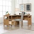 Pemberly Row Engineered Wood L-Shaped Desk in Sindoori Mango/Natural