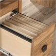 Pemberly Row Engineered Wood L-Shaped Desk in Sindoori Mango/Natural