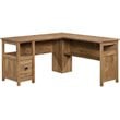 Pemberly Row Engineered Wood L-Shaped Desk in Sindoori Mango/Natural