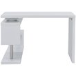 Pemberly Row Adjustable Corner Writing Desk in White and Chrome