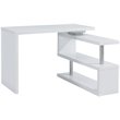 Pemberly Row Adjustable Corner Writing Desk in White and Chrome