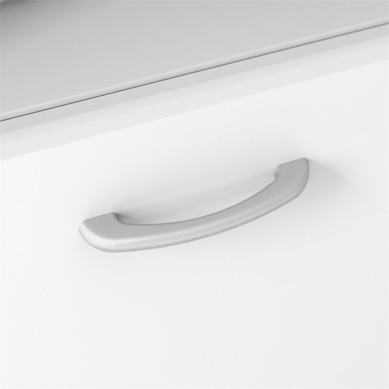 Pemberly Row Contemporary 60W L Shaped Computer Desk with Hutch in White