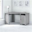 Pemberly Row Contemporary 55W Corner Desk with Storage in Cape Cod Gray