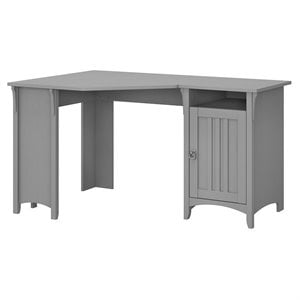 Pemberly Row Contemporary 55W Corner Desk with Storage in Cape Cod Gray
