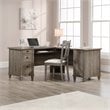 Pemberly Row L-shaped Contemporary Engineered Wood Computer Desk in Emery Oak