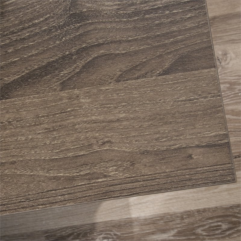 Pemberly Row L-shaped Contemporary Engineered Wood Computer Desk in Emery Oak
