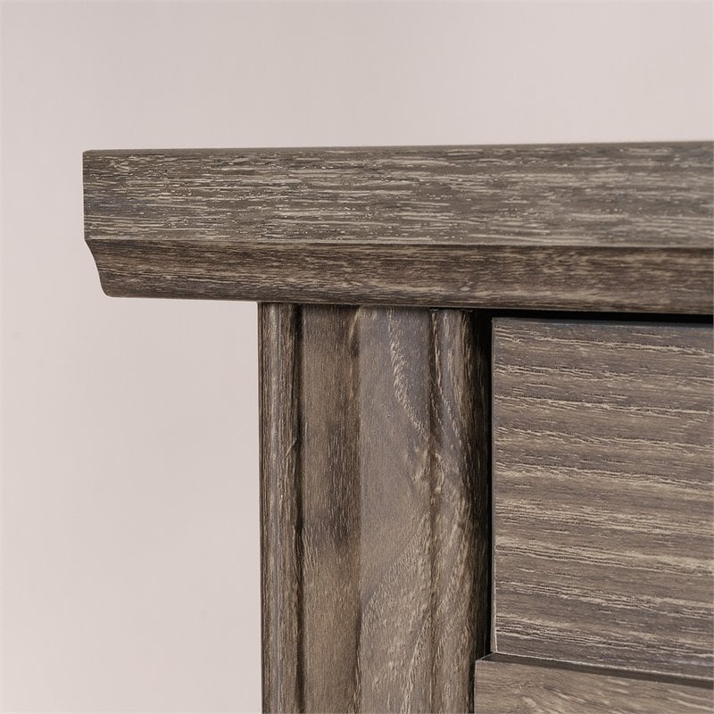 Pemberly Row L-shaped Contemporary Engineered Wood Computer Desk in Emery Oak