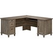 Pemberly Row L-shaped Contemporary Engineered Wood Computer Desk in Emery Oak