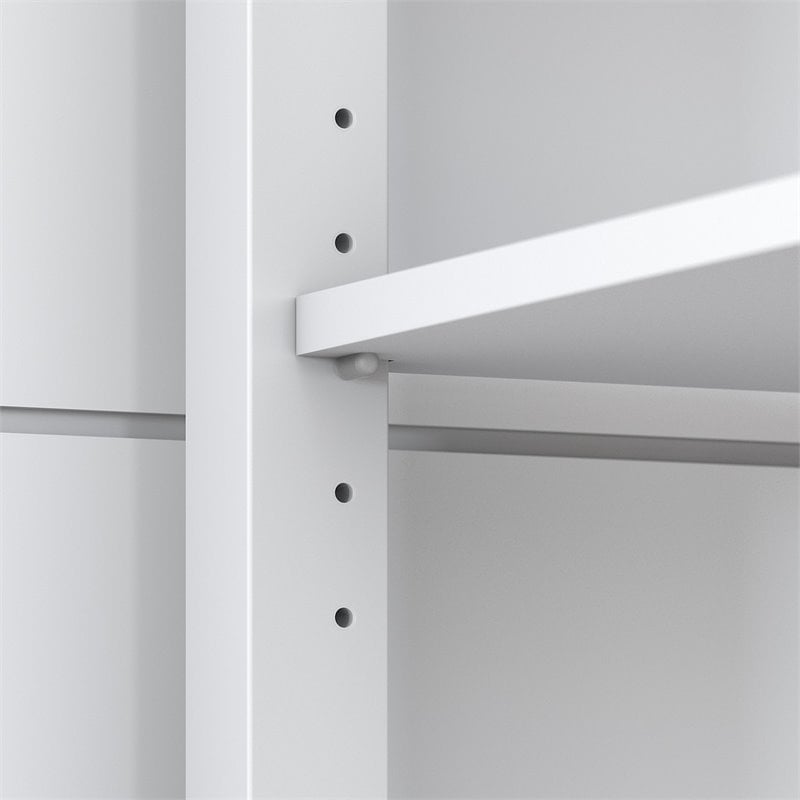 Pemberly Row Modern L Shaped Computer Desk in Shiplap Gray / White